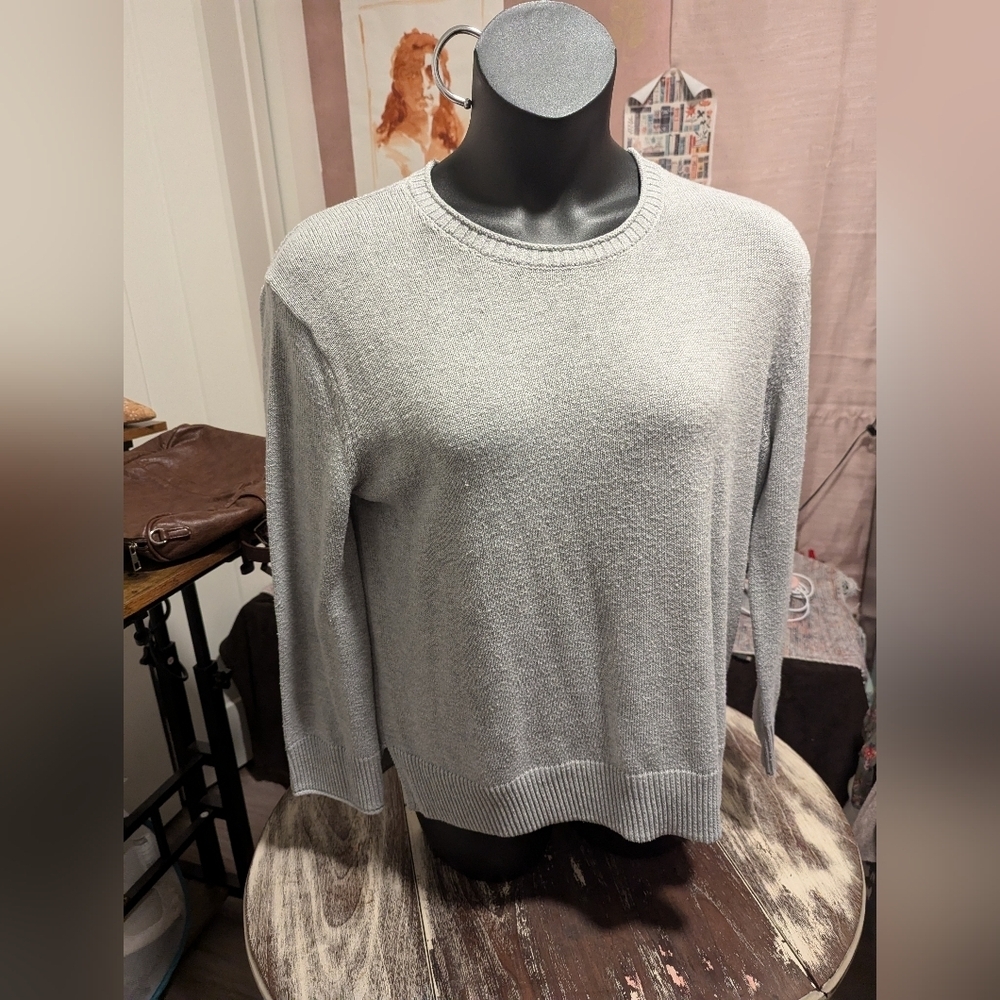 Ella Moss gray scoop neck sweater size large